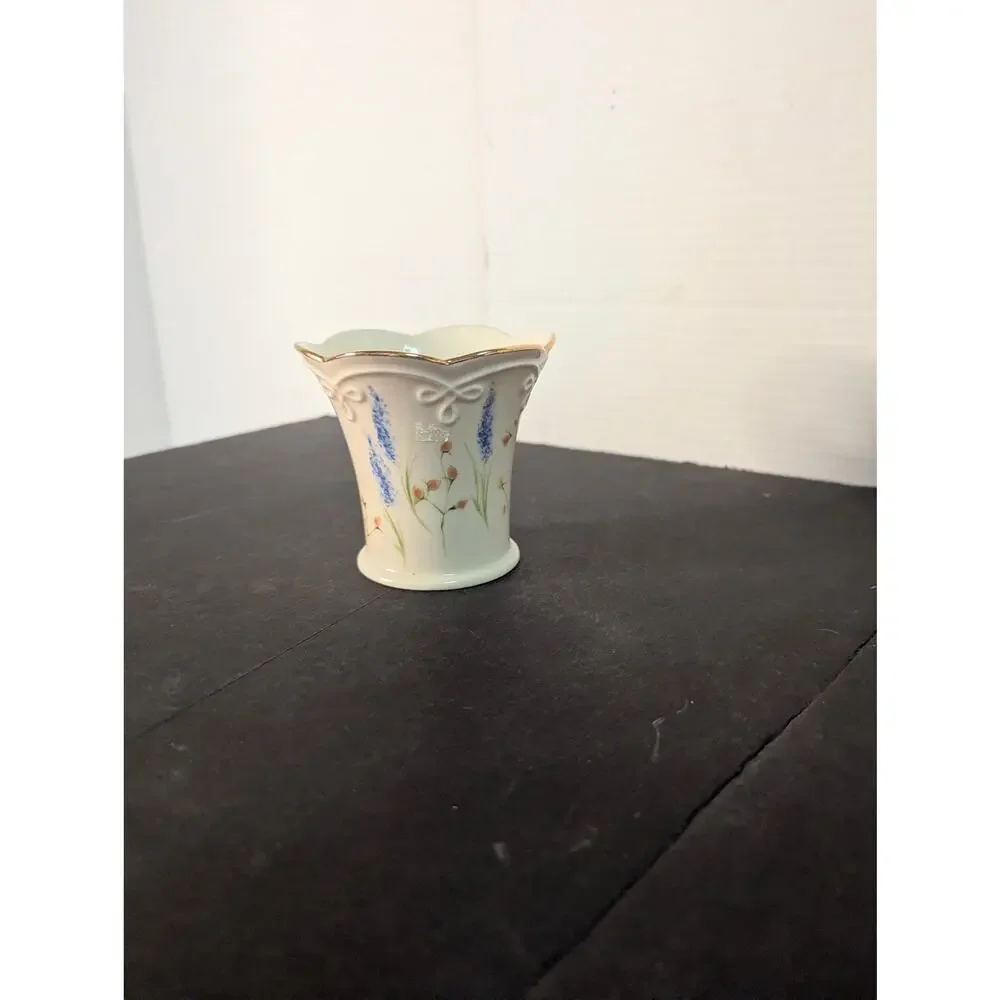 Vintage Lenox Fine Ivory Bone China Garden Flowers Miniature Flared Vase 24k
